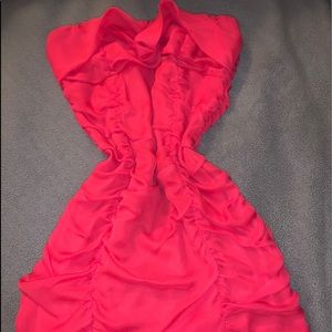 Pink ruched dress